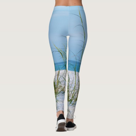 Lijn van Zee haver in witte zand Leggings (Achterkant)