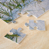 Lijn van Zee haver in witte zand Legpuzzel (Zijkant)