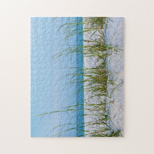 Lijn van Zee haver in witte zand Legpuzzel (Verticaal)