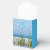 Lijn van Zee haver in witte zandband Bedankdoosjes (Geopend)