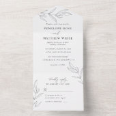 Lijnaftakking Alle in één bruiloft uitnodigen All In One Uitnodiging (Binnen)