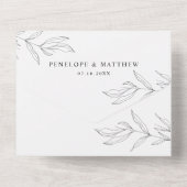 Lijnaftakking Alle in één bruiloft uitnodigen All In One Uitnodiging (Achterkant)