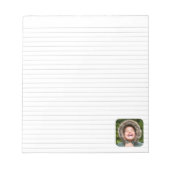 Lijnbaar foto-sjabloon voor notepad met achtergron notitieblok (Voorkant)