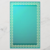 Lijnbaar lint op Blauwgroen metalen bakkerij Briefpapier (Voorkant)