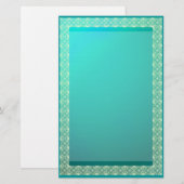 Lijnbaar lint op Blauwgroen metalen bakkerij Briefpapier (Voorkant / Achterkant)