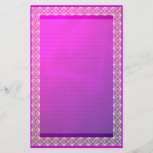Lijnbaar lintje op Violet Metallic Stationery Briefpapier