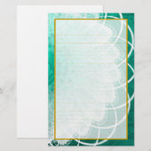 Lijnbaar wit gezicht op groene textielbakkerij briefpapier (Voorkant / Achterkant)