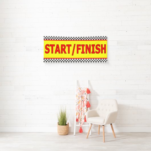 Lijnbanner voor eindlijn starten spandoek (Insitu)