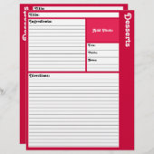 Lijnbare pagina's voor ontvangers (magenta) (Voorkant / Achterkant)