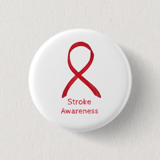 Lijnbewustzijn Rood lint aangepaste art Pin Ronde Button 3,2 Cm (Voorkant)