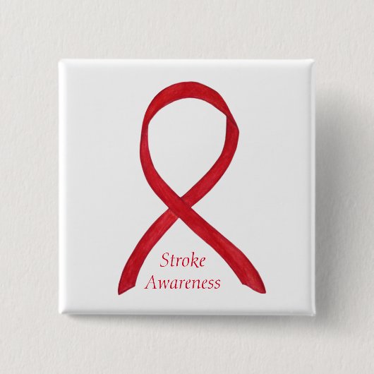Lijnbewustzijn Rood lint aangepaste art Pin Vierkante Button 5,1 Cm (Voorkant)