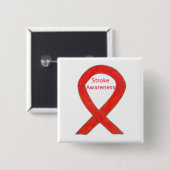 Lijnbewustzijn Rood lint aangepaste art Pin Vierkante Button 5,1 Cm (Voorkant /achterkant)