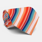 Lijnblauw Oranje patroon Stropdas (Opgerold)