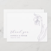 Lijnbloem Lavendel Dank u kaart (Voorkant / Achterkant)