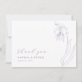 Lijnbloem Lavendel Dank u kaart (Voorkant)