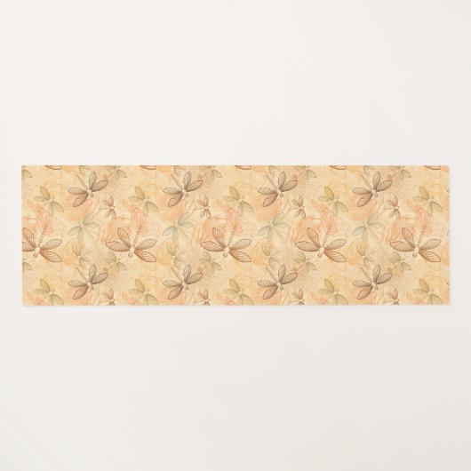 Lijnboomlibellen bloemen perzikpatroon yogamat (Achterkant (horizontaal))