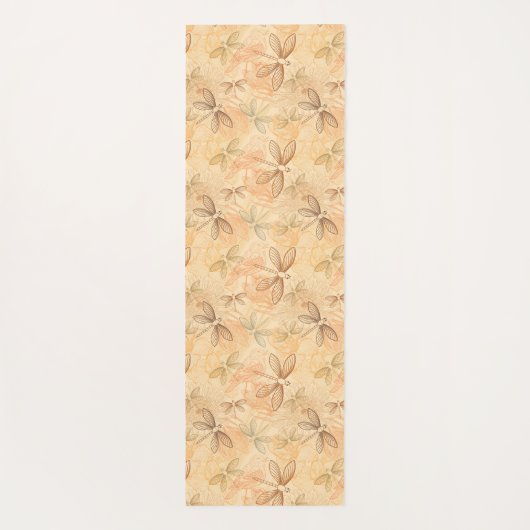 Lijnboomlibellen bloemen perzikpatroon yogamat (Achterkant)