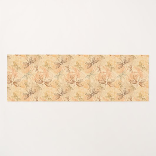 Lijnboomlibellen bloemen perzikpatroon yogamat (Voorkant (horizontaal))