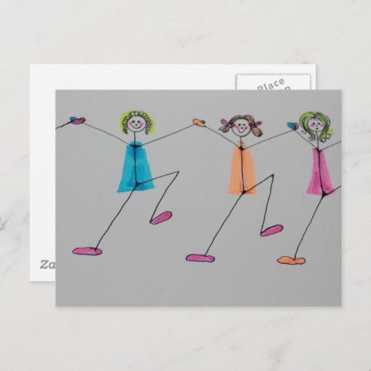 lijndansen briefkaart (Voorkant / Achterkant)