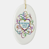 Lijndansen maakt leven vrij keramisch ornament (Rechts)