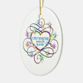 Lijndansen maakt leven vrij keramisch ornament (Links)