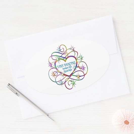 Lijndansen maakt leven vrij ovale sticker (Envelop)