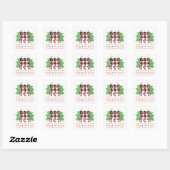 Lijndansen Sassy Elves rond de kerstboom Vierkante Sticker (Vel)