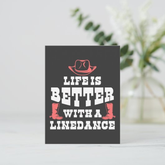 Lijndanserende Leven Funny Country Line Dancer Boo Briefkaart (Staand voorkant)