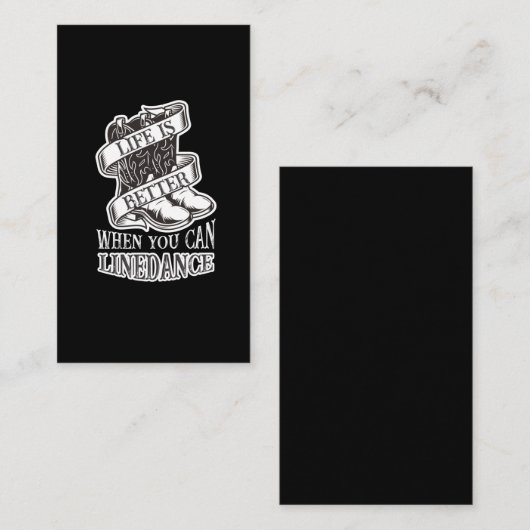 Lijndanserende Leven Funny Country Line Dancer Boo Visitekaartje (Voorkant / Achterkant)