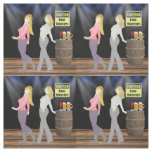 Lijndanserende vrouwen met waarschuwing 4,5-inch v