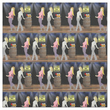 Lijndanserende vrouwen met waarschuwingsbord 2,4-i