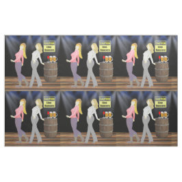 Lijndanserende vrouwen met waarschuwingsbord 9-inc stof