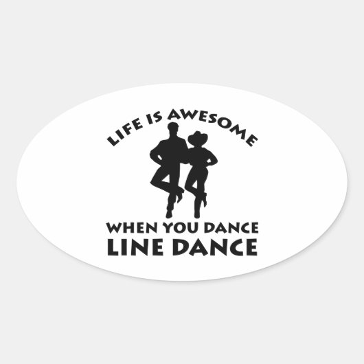 Lijndansontwerp Ovale Sticker (Voorkant)