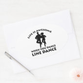 Lijndansontwerp Ovale Sticker (Envelop)
