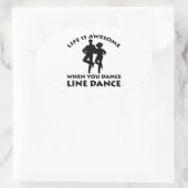 Lijndansontwerp Ovale Sticker (Tas)