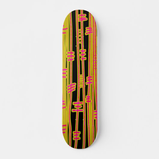 Lijnen Abstract - 02 - Retro Persoonlijk Skateboard (Voorkant)