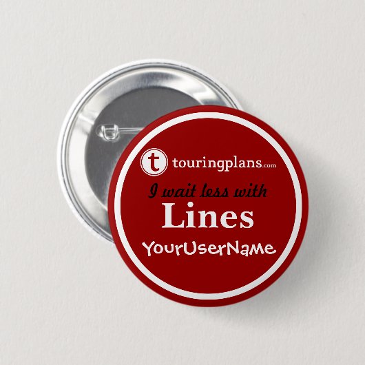 Lijnen Button - Ontwerp 2 (rood) (Voorkant /achterkant)