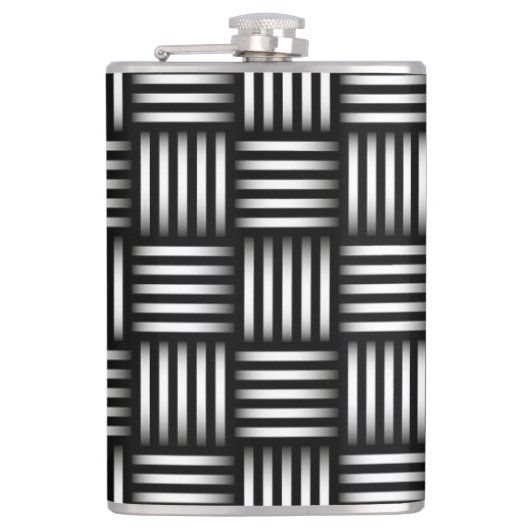 Lijnen die kunst kruisen heupfles (Voorkant)