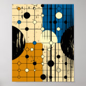 Lijnen en Cirkels over Warme en Koude Tinten Poster (Voorkant)