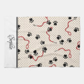 Lijnen en poten gepersonaliseerd theedoek (Horizontaal)