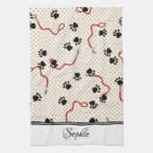 Lijnen en poten gepersonaliseerd theedoek (Verticaal)