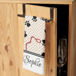 Lijnen en poten gepersonaliseerd theedoek