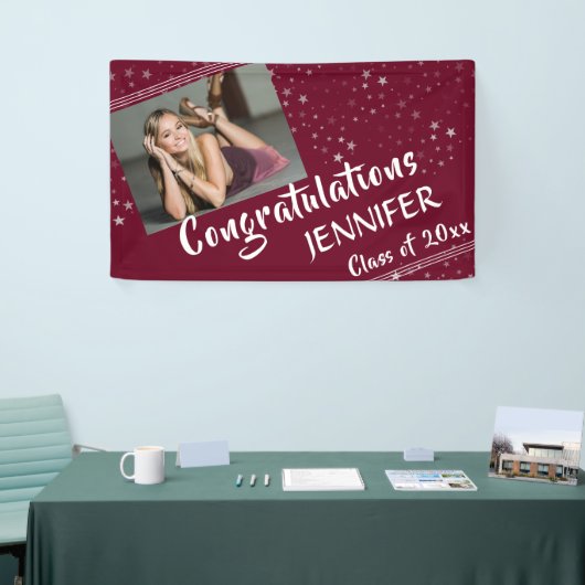 Lijnen en sterren | bewerkbare kleuren | Foto-Afst Spandoek (Beurs)