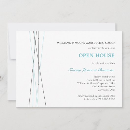 Lijnen en Stippen — Bedrijfs- of evenementuitnodig Kaart (Voorkant)