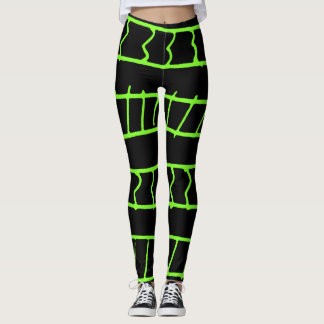 Lijnen en vormen patroon op zwarte achtergrond leggings