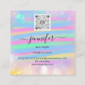 Lijnen geschilderd roze Abstract aangepaste QR LOG Vierkante Visitekaartje (Achterkant)