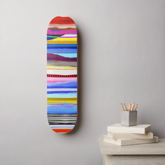 Lijnen geweldig 70's vintage skateboard surf stij (Muurkunst)