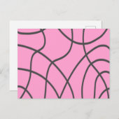 Lijnen: Grijs op Zacht roze Briefkaart (Voorkant / Achterkant)