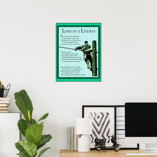 Lijnen met een Lineman  Ma Bell Poster (Thuiskantoor)