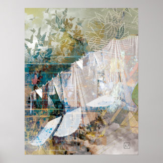 Lijnen met kunst afdrukken poster